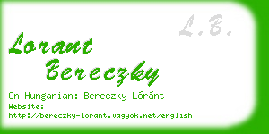 lorant bereczky business card